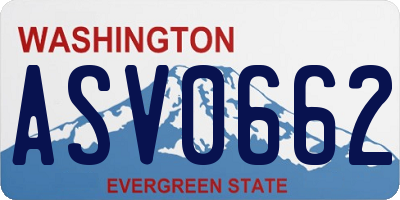 WA license plate ASV0662