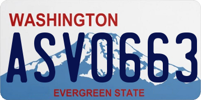 WA license plate ASV0663