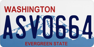 WA license plate ASV0664