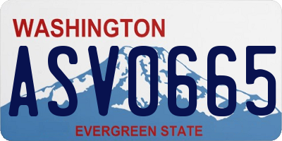 WA license plate ASV0665