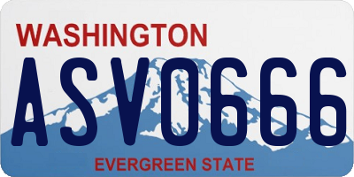 WA license plate ASV0666