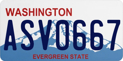 WA license plate ASV0667