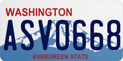 WA license plate ASV0668