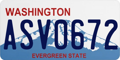 WA license plate ASV0672