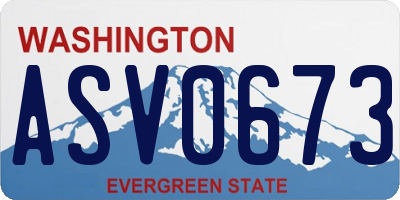 WA license plate ASV0673