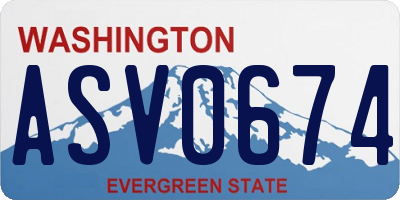 WA license plate ASV0674