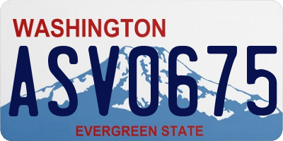 WA license plate ASV0675