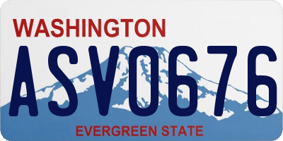 WA license plate ASV0676