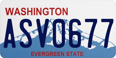WA license plate ASV0677