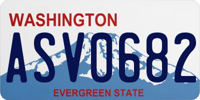 WA license plate ASV0682