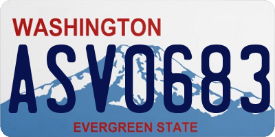 WA license plate ASV0683