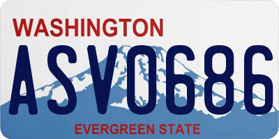 WA license plate ASV0686