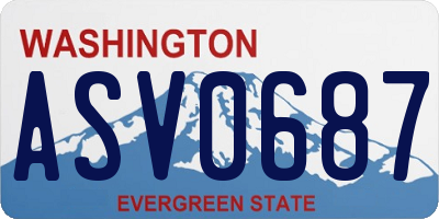 WA license plate ASV0687