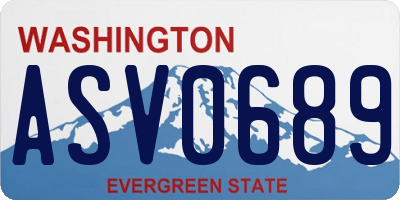 WA license plate ASV0689