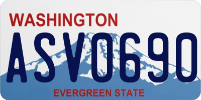 WA license plate ASV0690