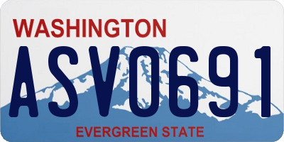 WA license plate ASV0691