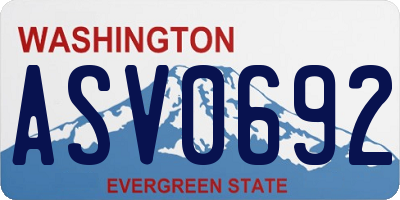 WA license plate ASV0692