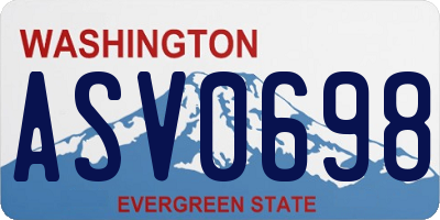 WA license plate ASV0698