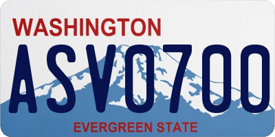 WA license plate ASV0700