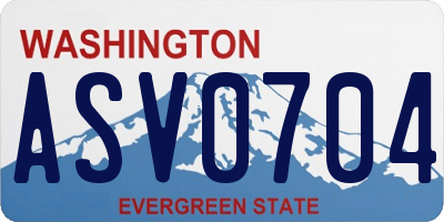 WA license plate ASV0704