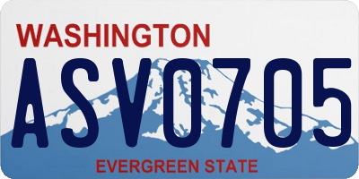 WA license plate ASV0705