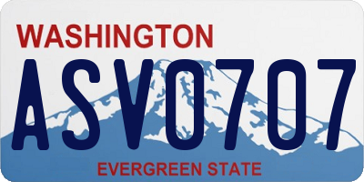 WA license plate ASV0707