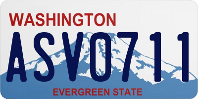 WA license plate ASV0711