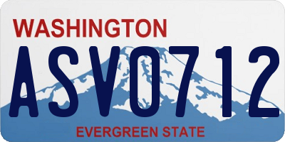 WA license plate ASV0712