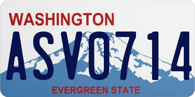 WA license plate ASV0714
