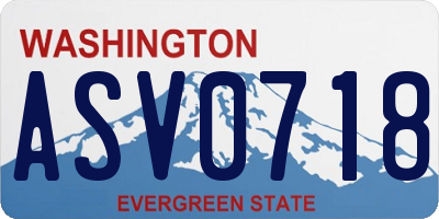 WA license plate ASV0718