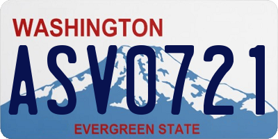 WA license plate ASV0721