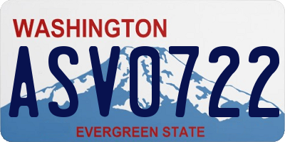 WA license plate ASV0722