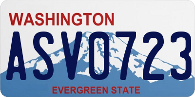 WA license plate ASV0723