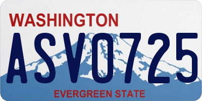 WA license plate ASV0725