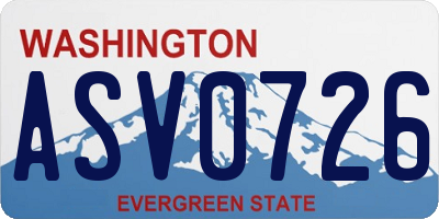 WA license plate ASV0726