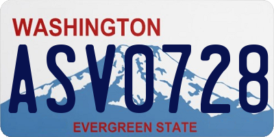 WA license plate ASV0728
