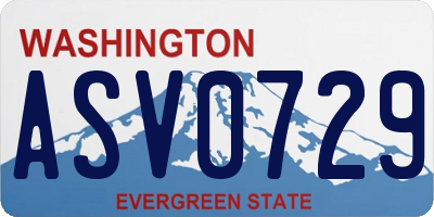 WA license plate ASV0729
