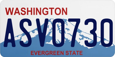 WA license plate ASV0730