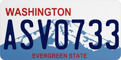 WA license plate ASV0733