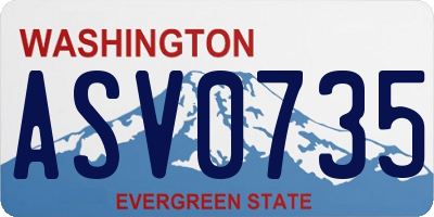 WA license plate ASV0735
