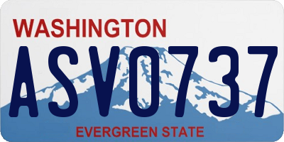 WA license plate ASV0737