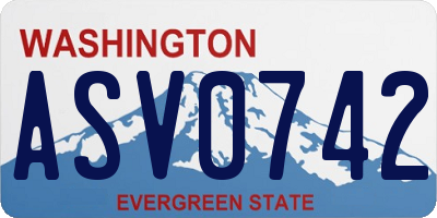 WA license plate ASV0742