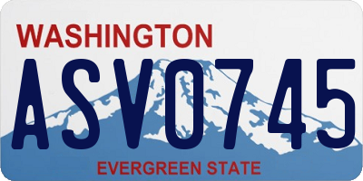 WA license plate ASV0745