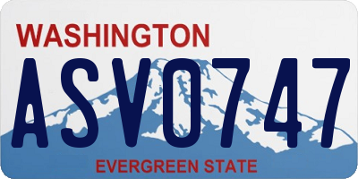 WA license plate ASV0747