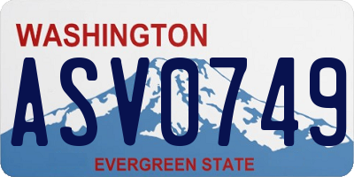 WA license plate ASV0749
