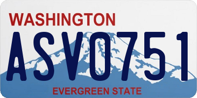 WA license plate ASV0751