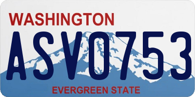 WA license plate ASV0753