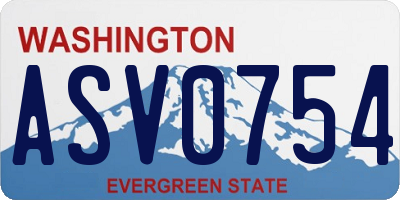 WA license plate ASV0754