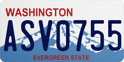 WA license plate ASV0755