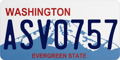 WA license plate ASV0757